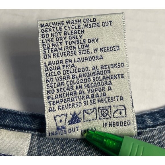 Vintage Denim Floral Embroidered Sleeveless maxi/midi  Dress Erika & Co PM - Picture 4 of 11